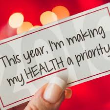 Sign stating 'This year, I'm making my HEALTH a priority.'